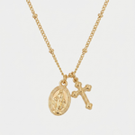 Colar de Fé com Cruz e Medalha