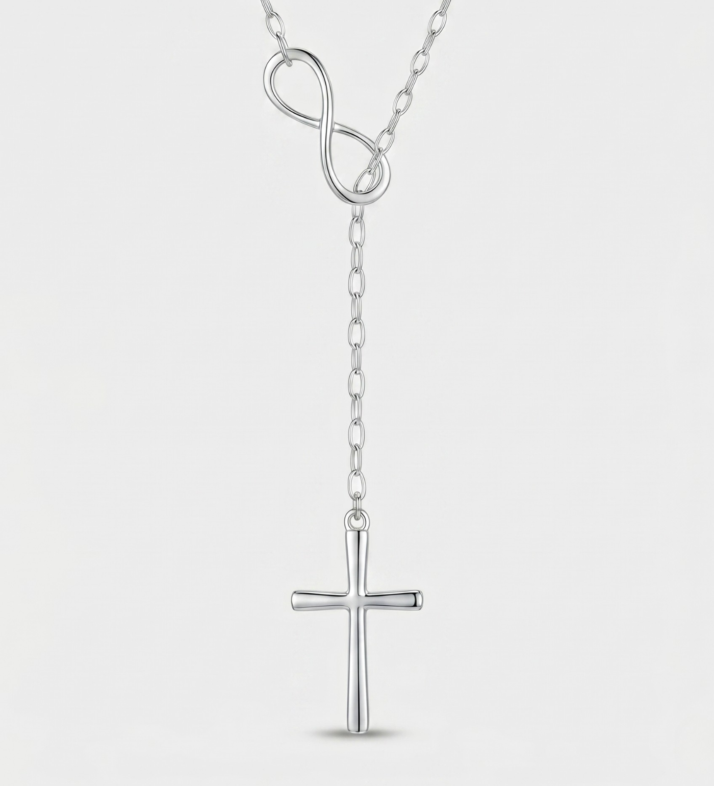 Colar Infinito com Cruz