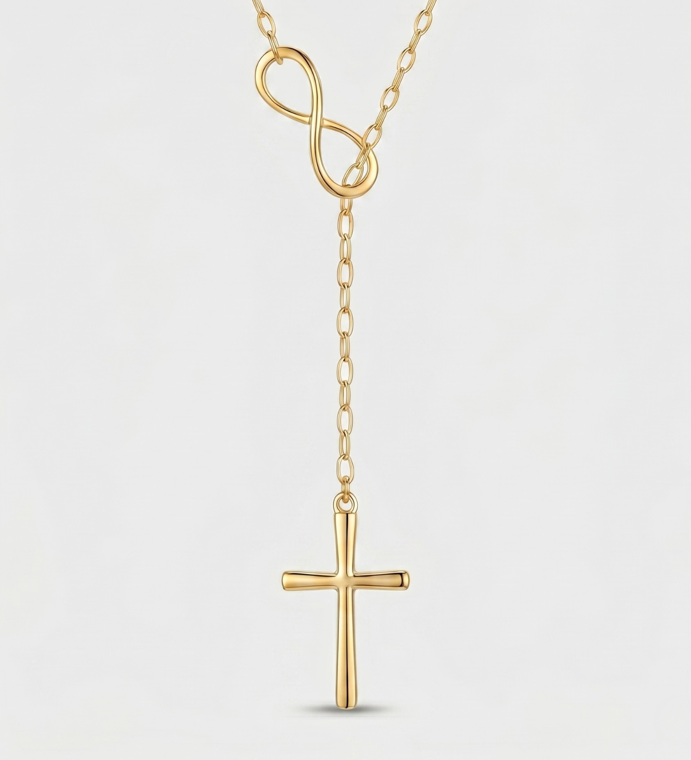 Colar Infinito com Cruz
