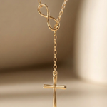 Colar Infinito com Cruz