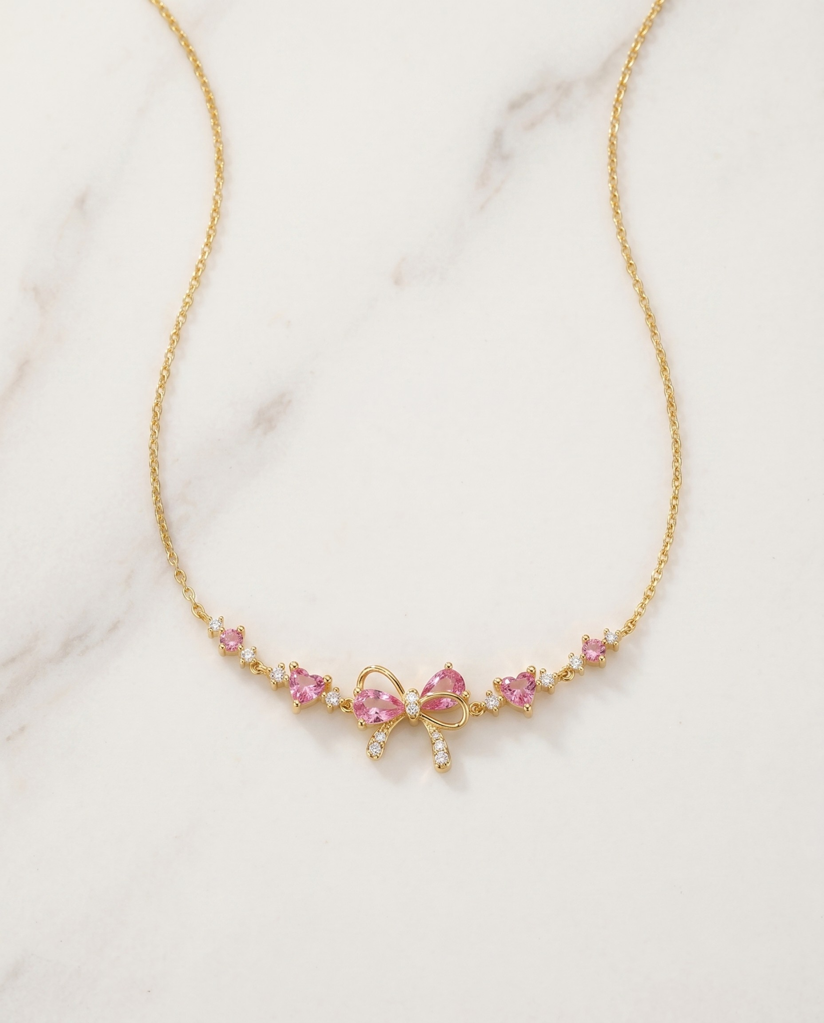 Colar Laço Rosa