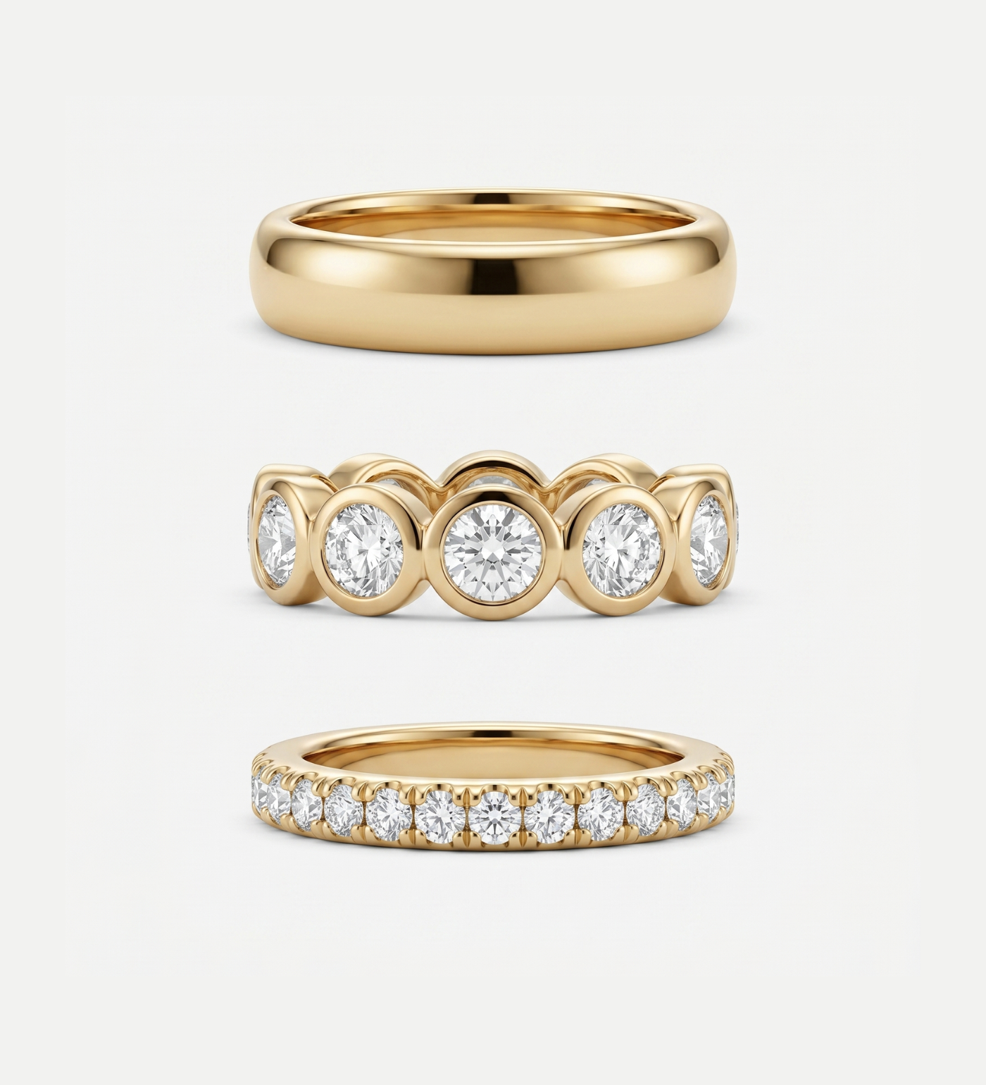 Conjunto de Anéis Brilho Intemporal