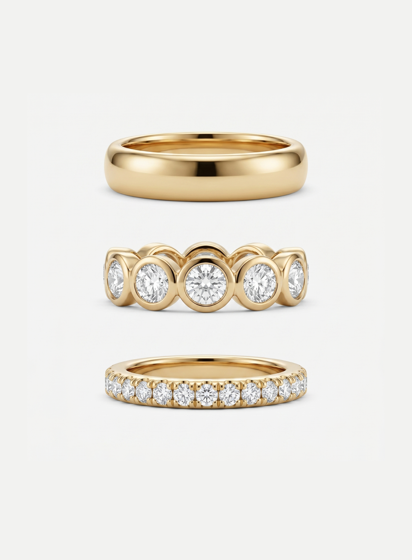 Conjunto de Anéis Brilho Intemporal