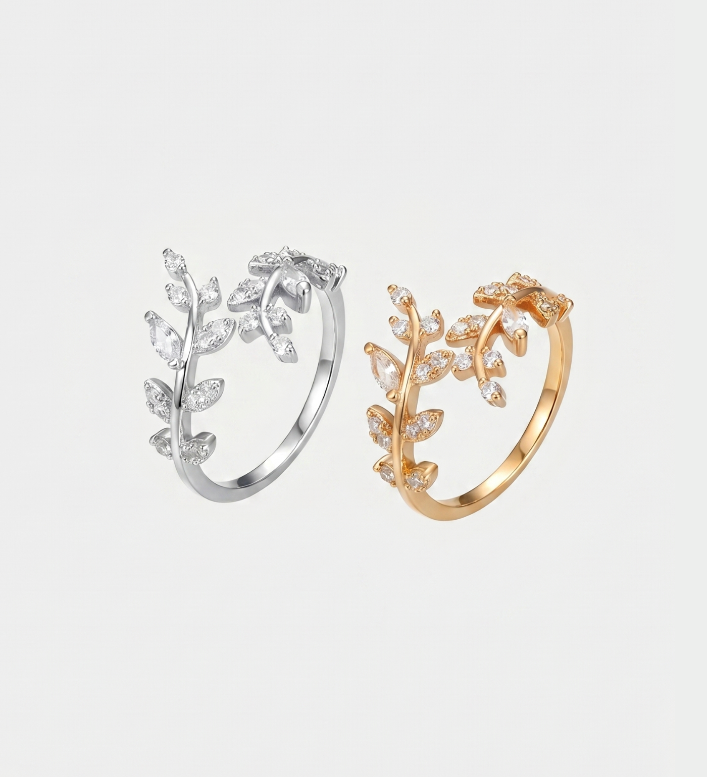 Conjunto de Anéis Folhas