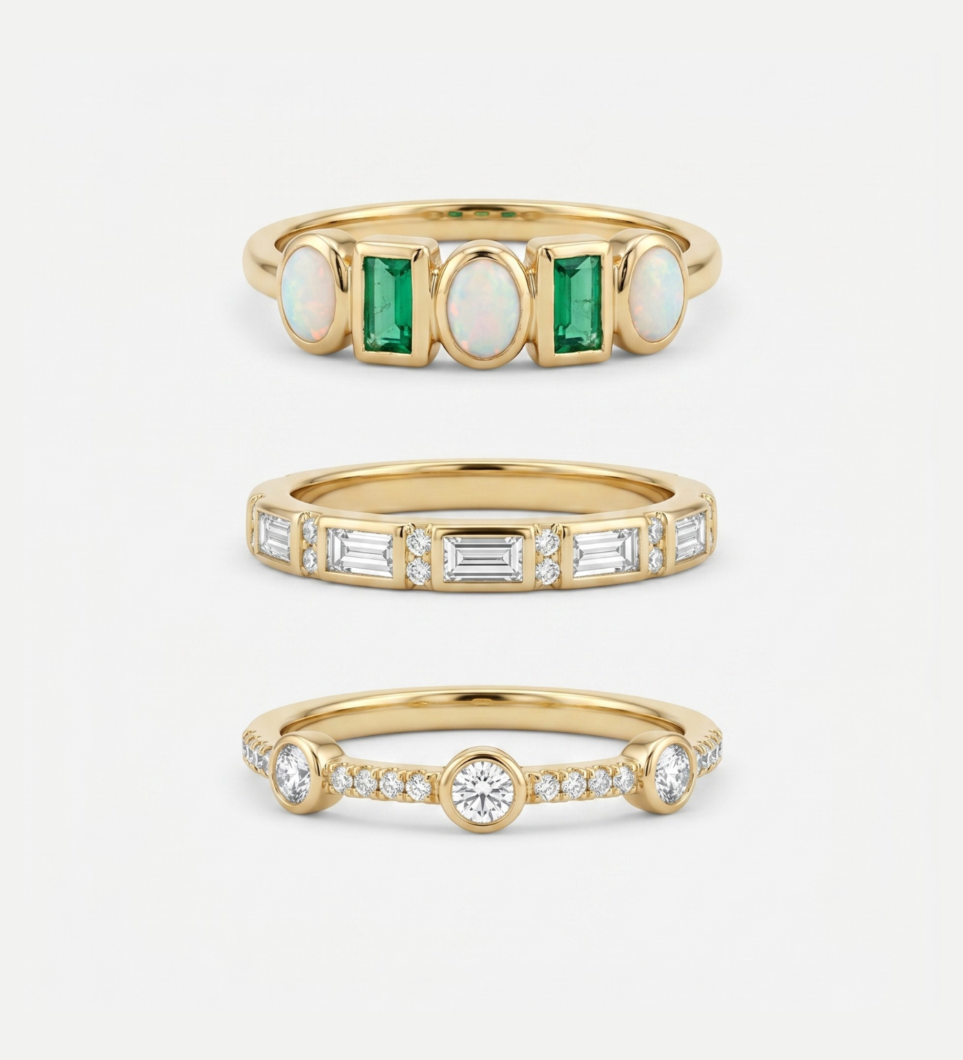 Conjunto de Anéis Ouro Nobre