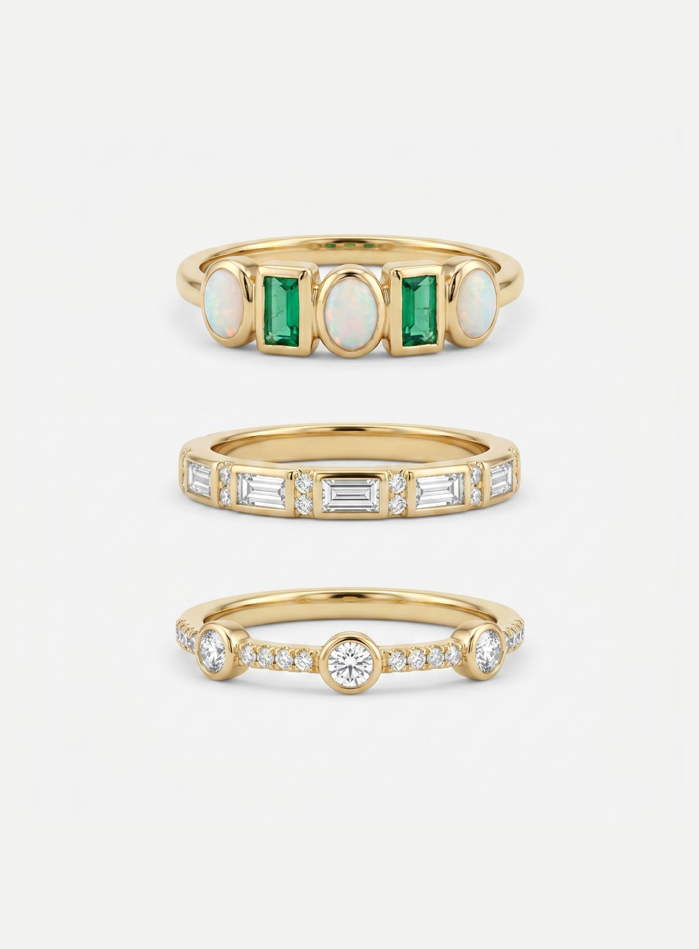 Conjunto de Anéis Ouro Nobre