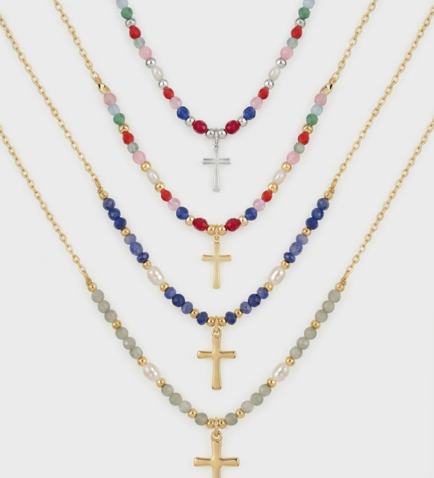 Conjunto de Colares Eternidade com Contas