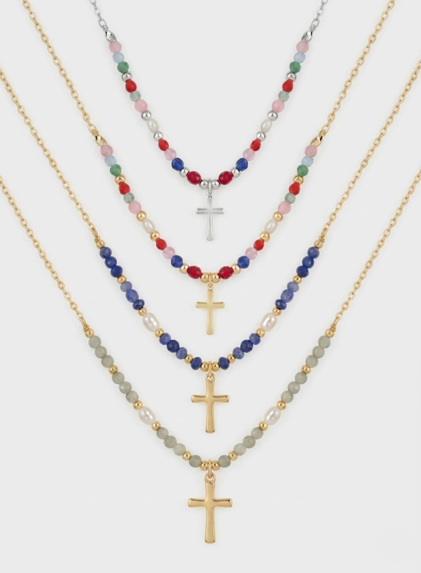 Conjunto de Colares Eternidade com Contas