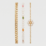 Conjunto de Pulseiras Ouro e Pérolas