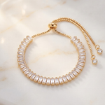 Pulseira Brilho Dourado com Cristais
